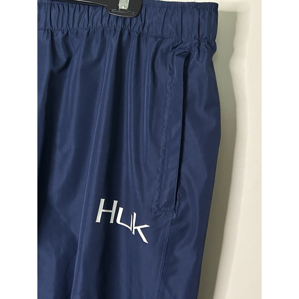 Huk Performance Fishing Rain Pants Mens XXL Navy Blue Waterproof Packable Gear - Picture 2 of 7